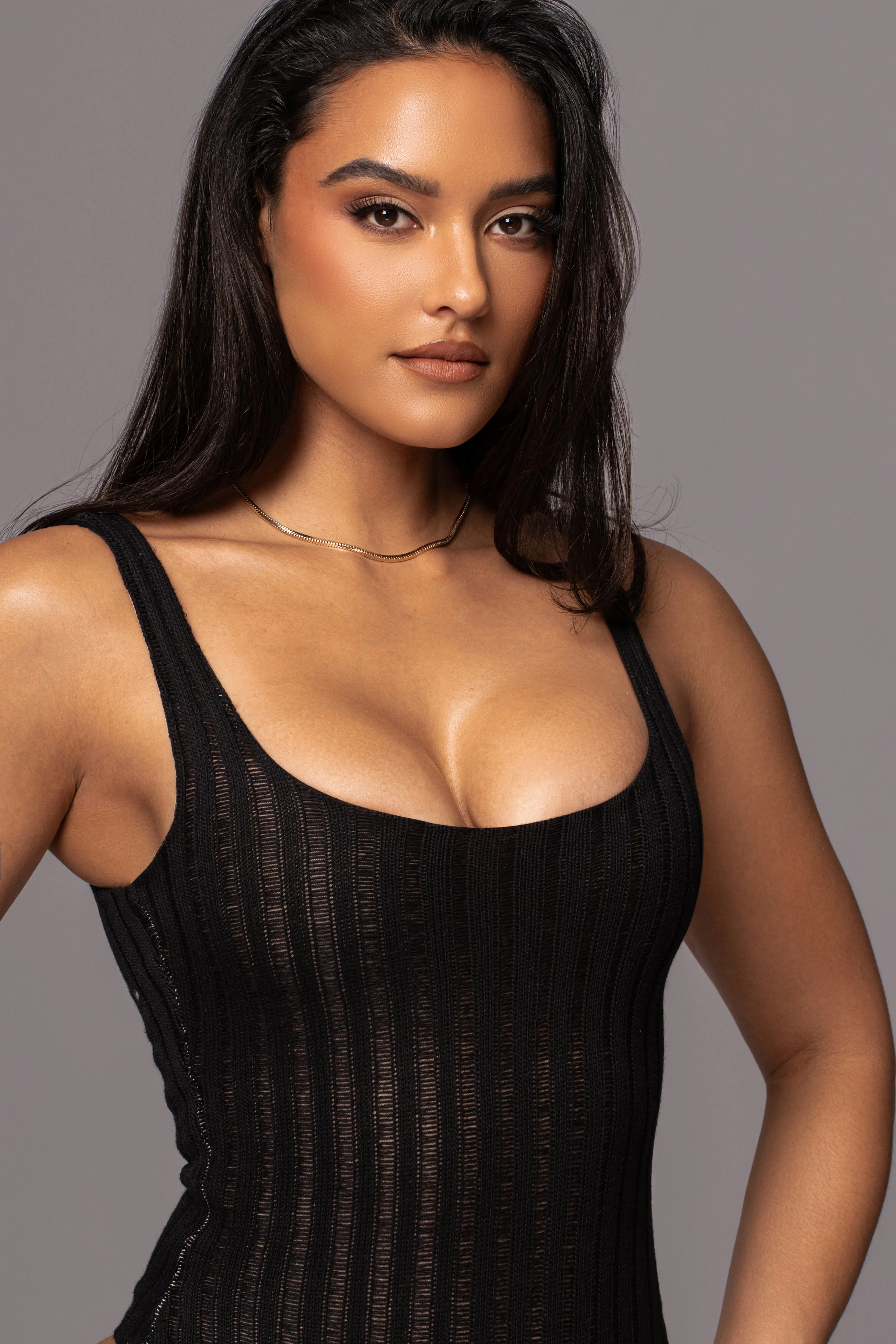 Black Luz Rib Knit Bodysuit sold by JLUXLABEL product image thumbnail 3