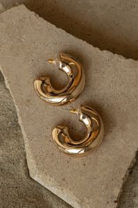 Gold Jass Hoop Earrings sold by JLUXLABEL