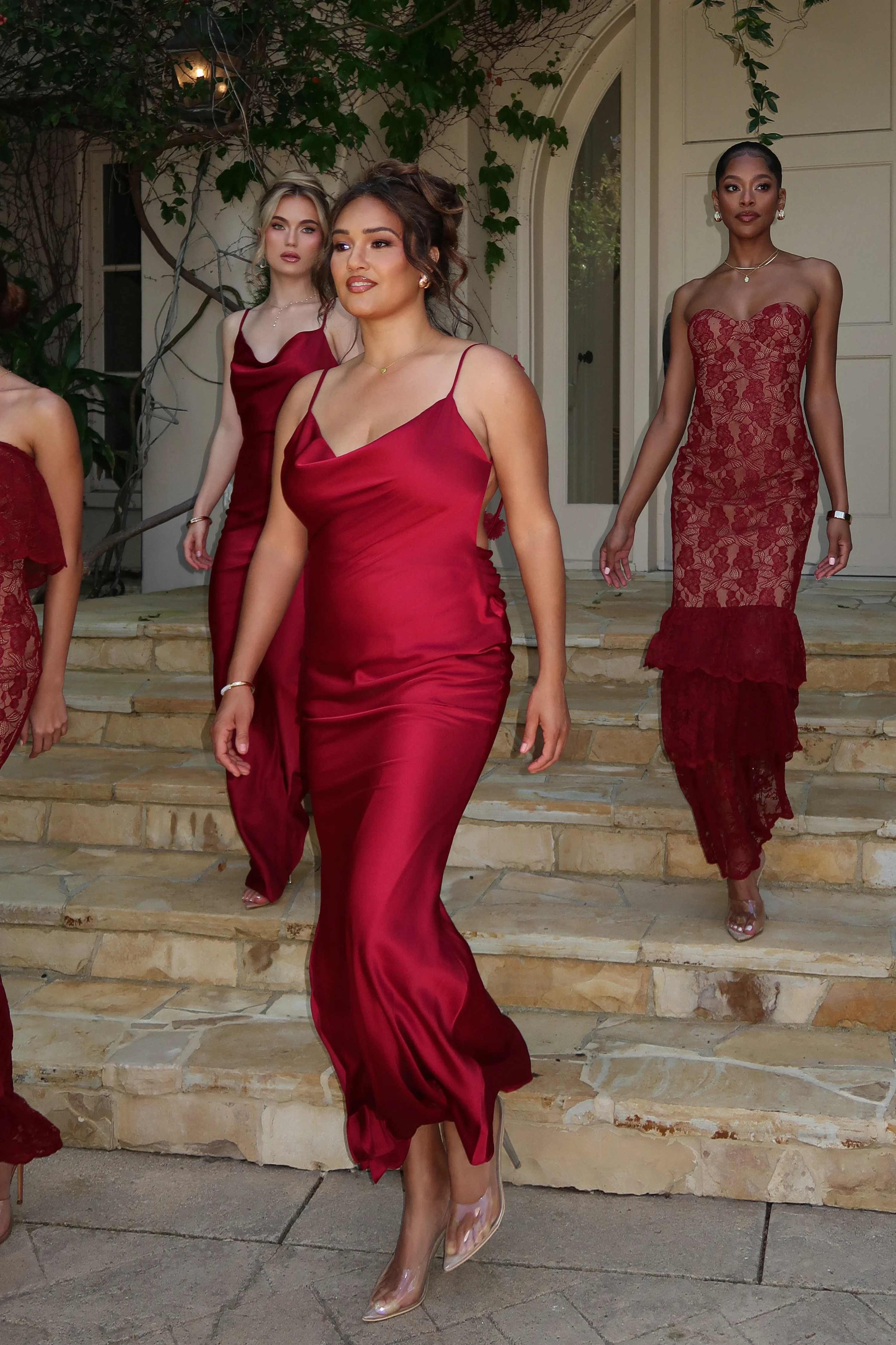 Red Down The Aisle Satin Gown sold by JLUXLABEL