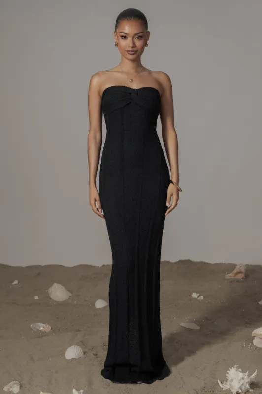 Black Blanca Strapless Maxi Dress sold by JLUXLABEL
