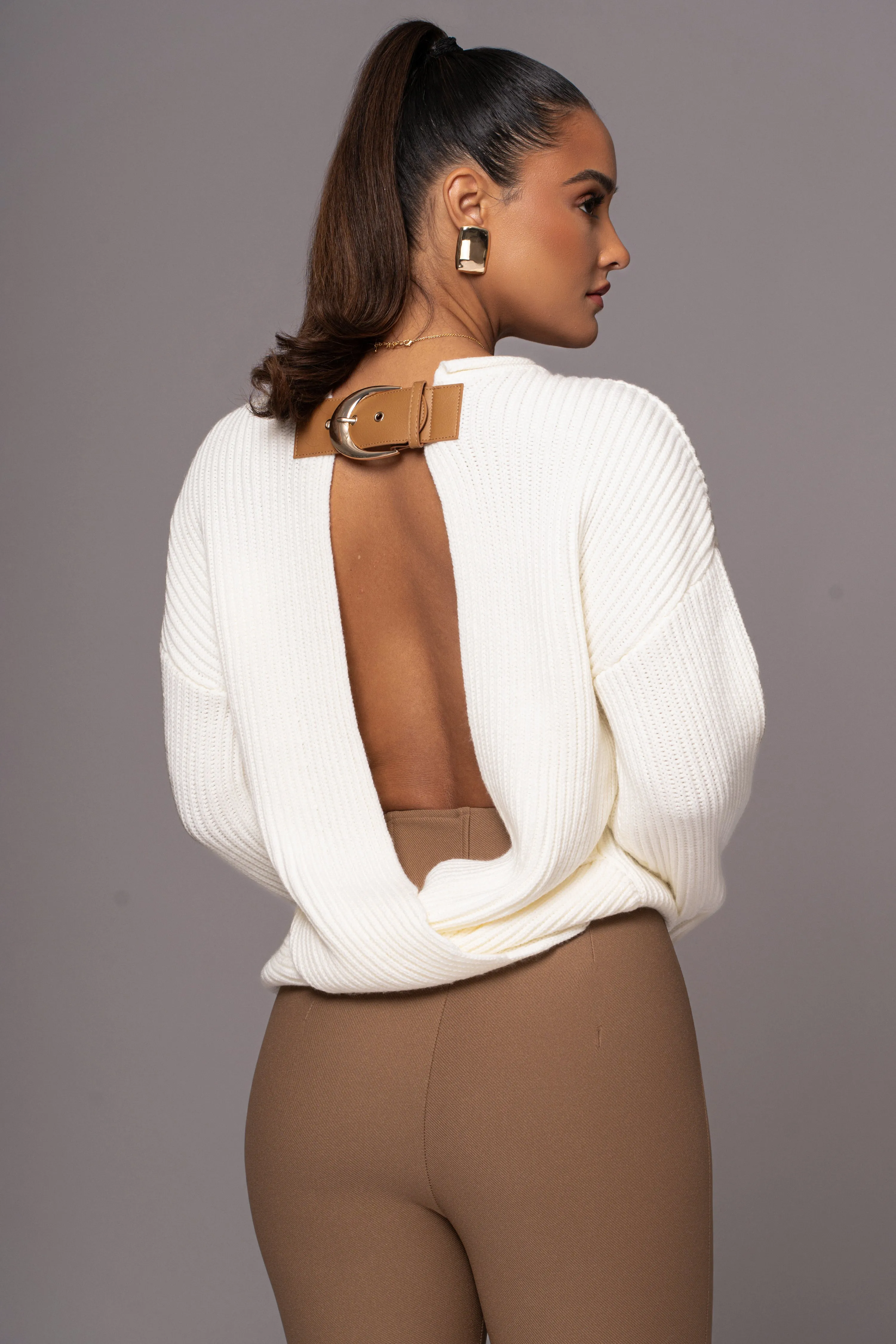 Ivory Shay Ribbed Long Sleeve Top sold by JLUXLABEL