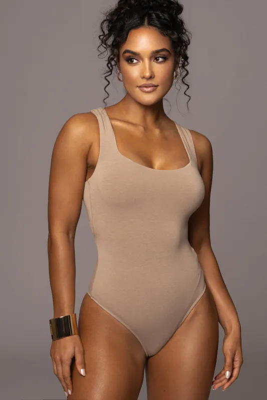 Beige Brianne Cutout Bodysuit made by JLUXLABEL