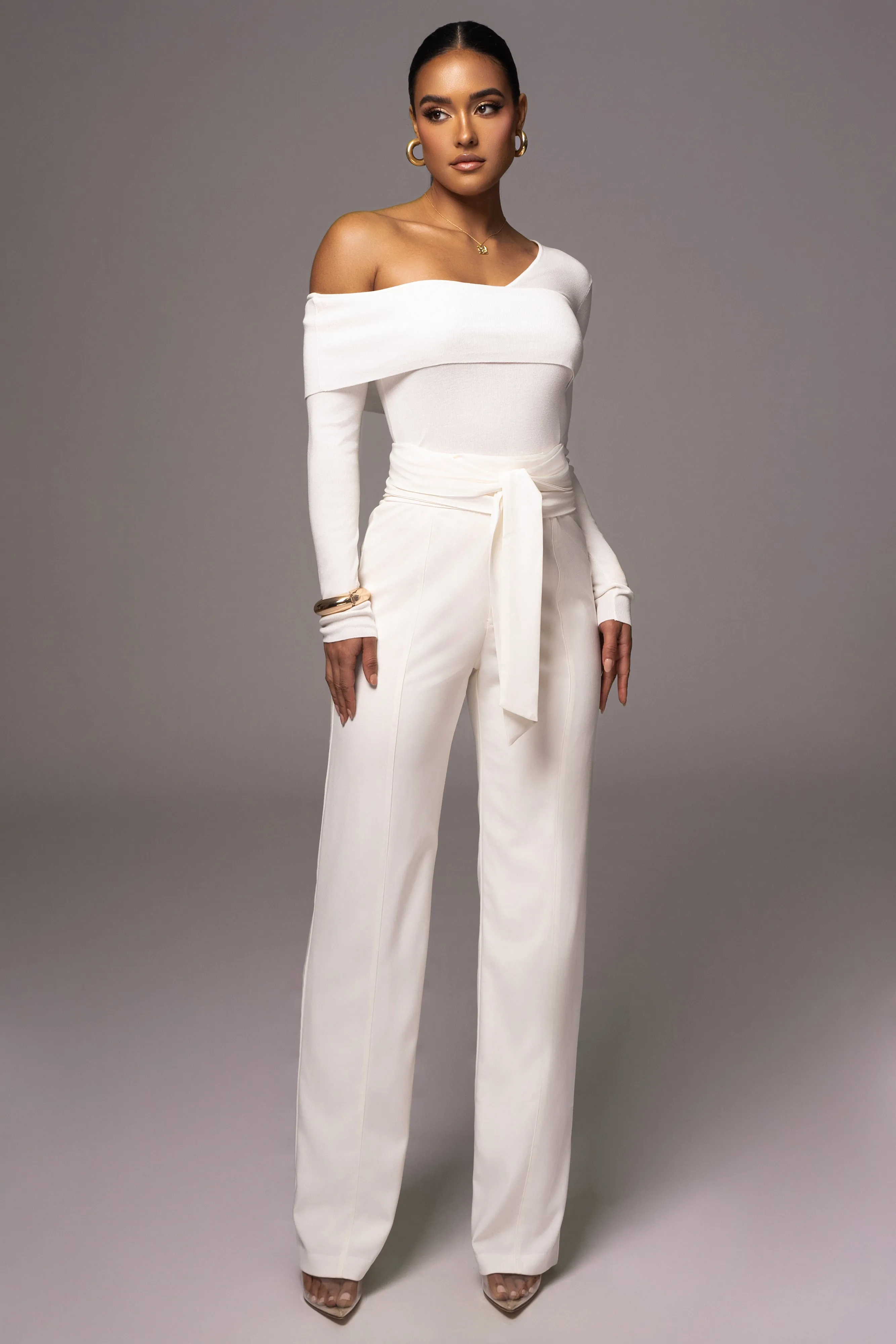 Ivory Safiya Wide Leg Pants sold by JLUXLABEL