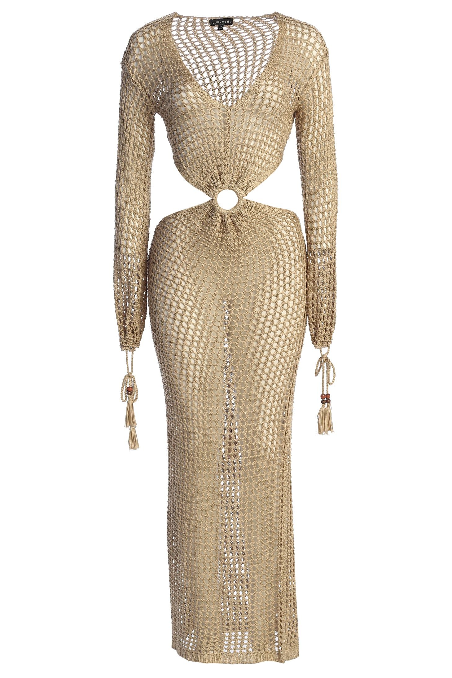 Beige Summer Daze Crochet Maxi Dress sold by JLUXLABEL product image thumbnail 3