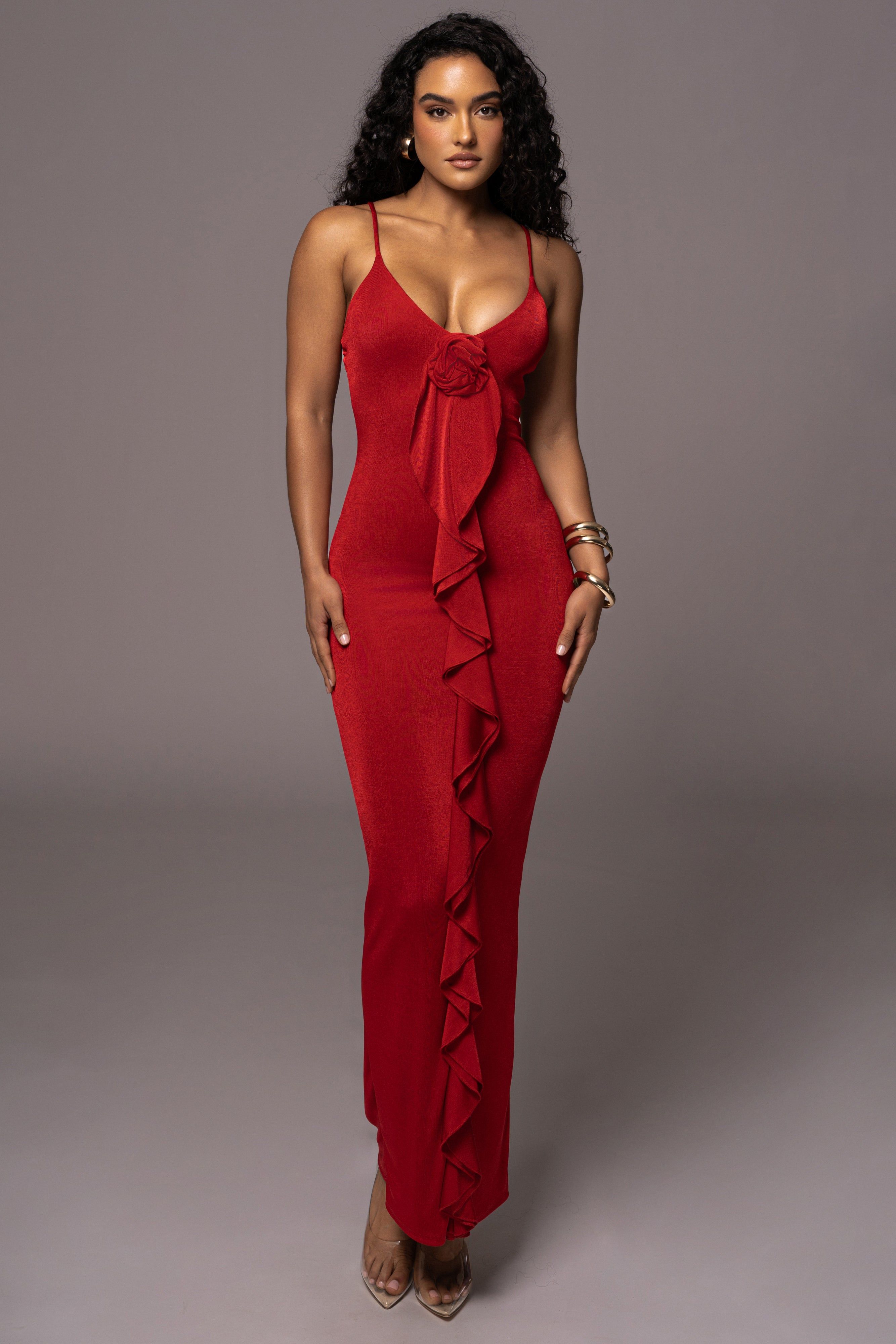 Red Rosalinda Maxi Dress sold by JLUXLABEL