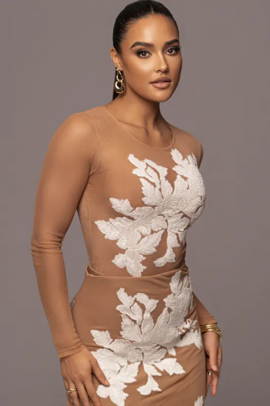 White Charmed Embroidered Mesh Bodysuit sold by JLUXLABEL