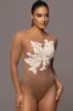 White Charmed Embroidered Mesh Bodysuit sold by JLUXLABEL