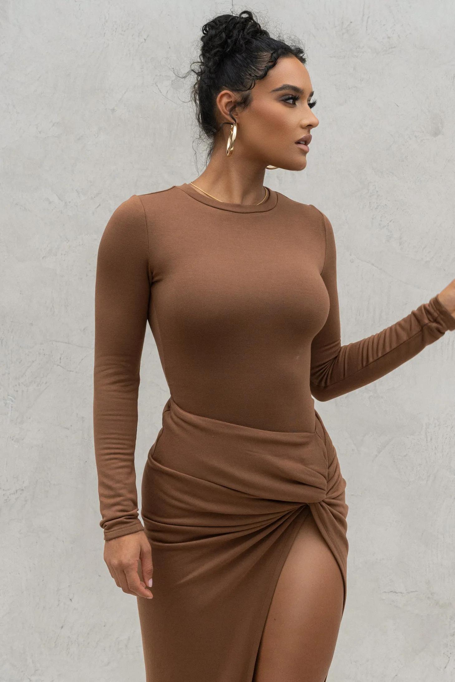 Chocolate Take You There Maxi Skirt sold by JLUXLABEL product image thumbnail 4