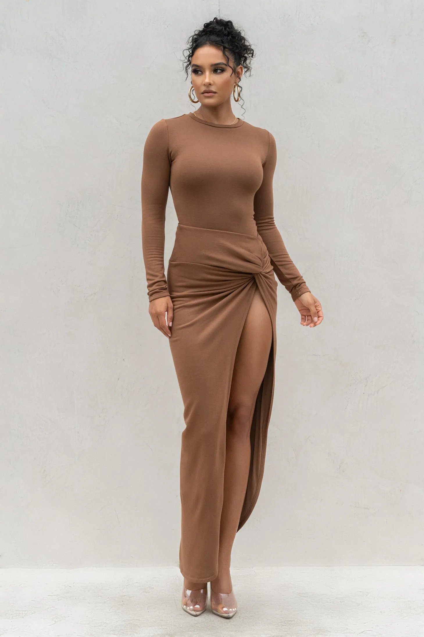 Chocolate Take You There Maxi Skirt sold by JLUXLABEL