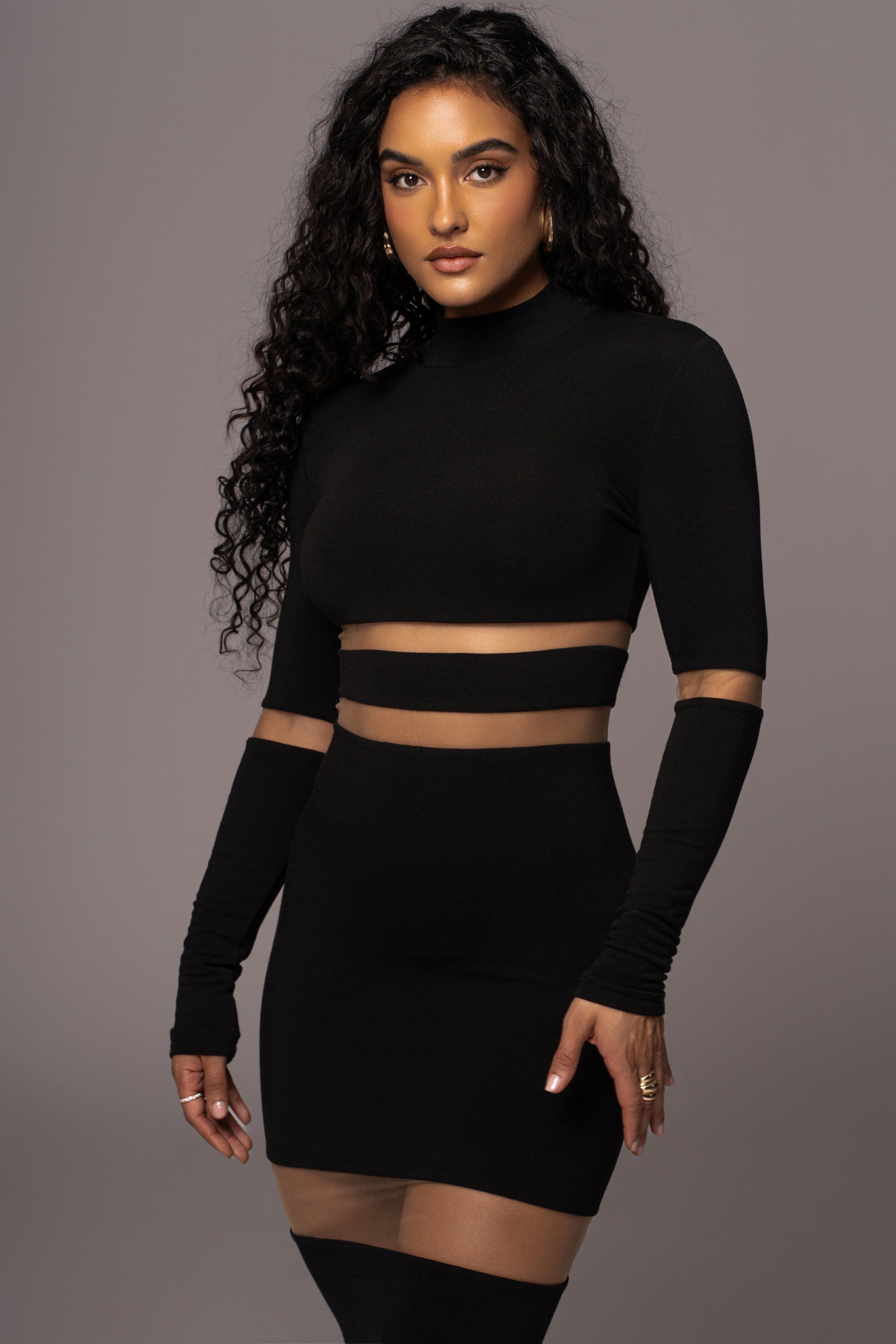 Noir The One Mock Neck Midi Dress sold by JLUXLABEL product image thumbnail 4