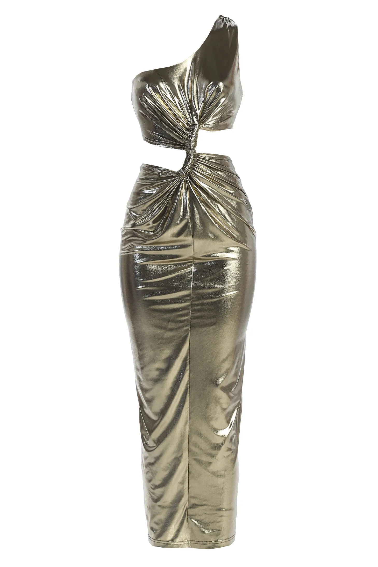 Gold Joce One Shoulder Maxi Dress sold by JLUXLABEL product image thumbnail 2