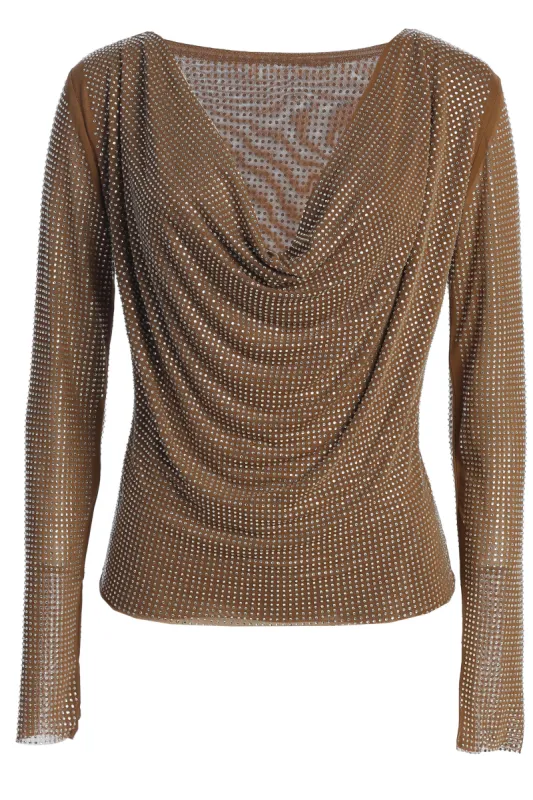 Nude Delanie Ruched Top sold by JLUXLABEL
