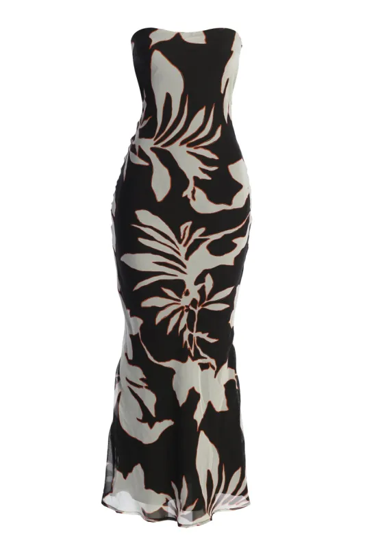 Ivory Floral Break Free Strapless Maxi Dress sold by JLUXLABEL