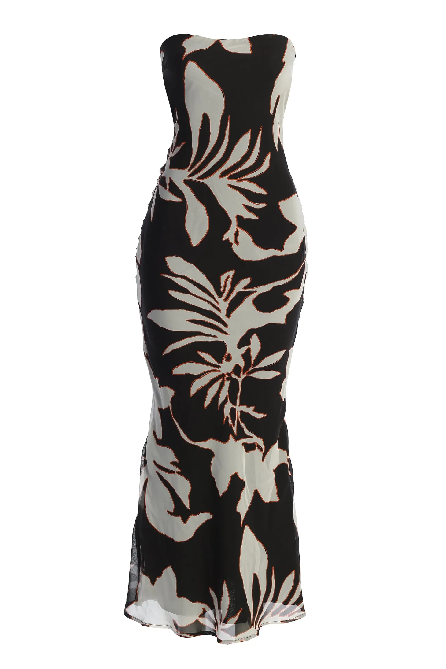 Ivory Floral Break Free Strapless Maxi Dress sold by JLUXLABEL