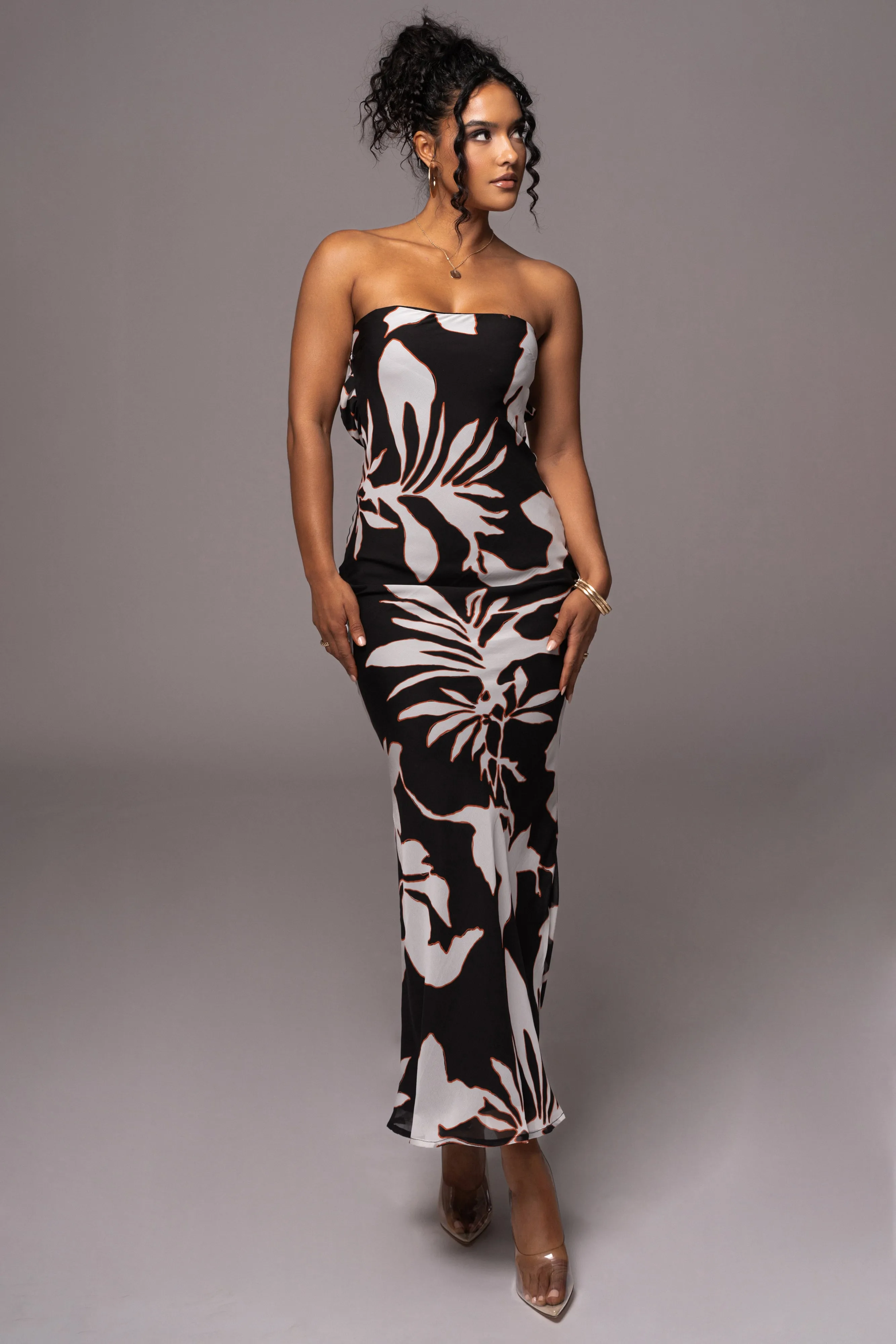 Ivory Floral Break Free Strapless Maxi Dress sold by JLUXLABEL product image thumbnail 3