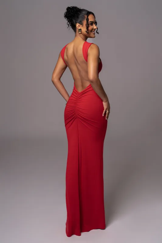 Red JLUXBASIX FRONT AND CENTER MAXI DRESS sold by JLUXLABEL