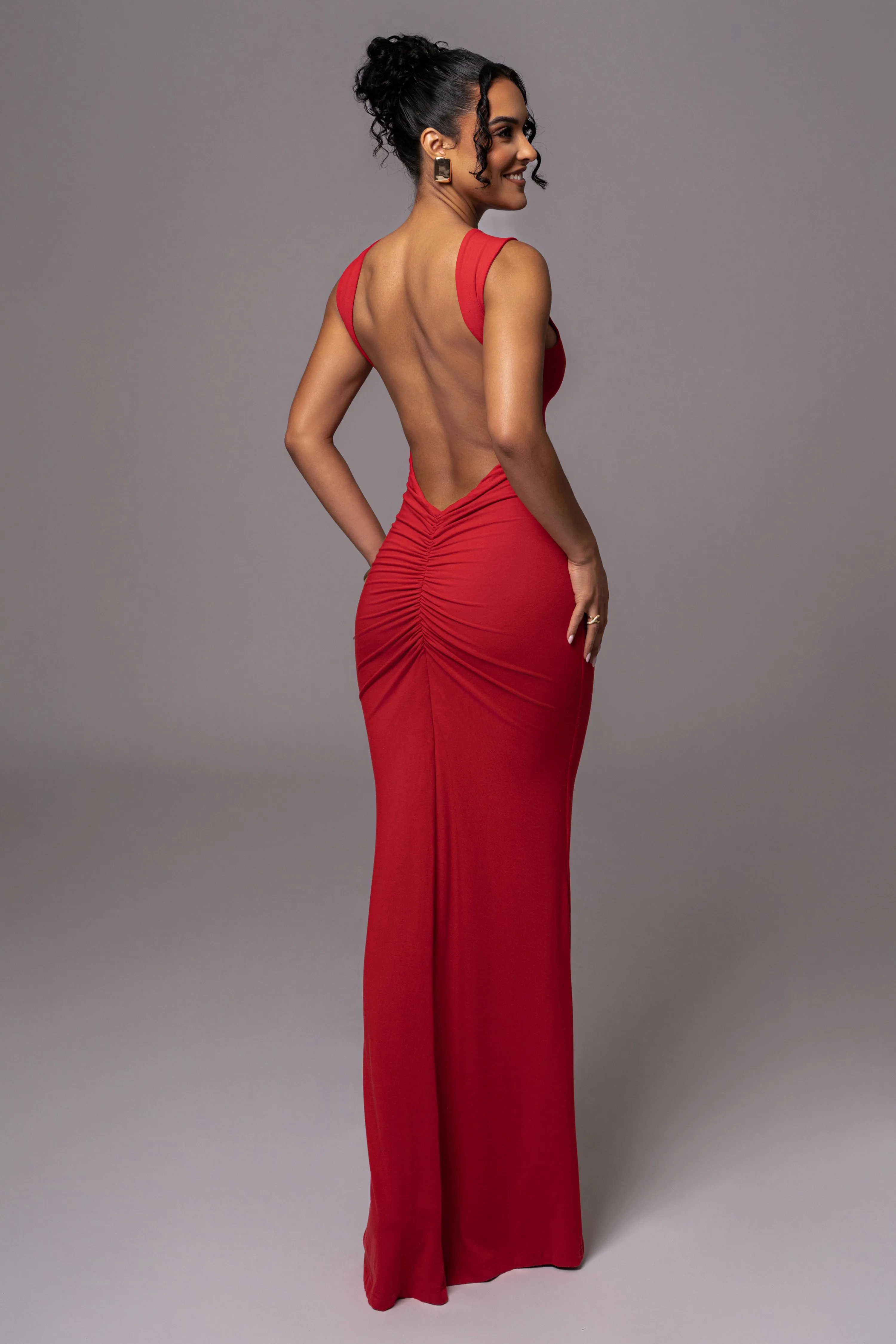 Red JLUXBASIX FRONT AND CENTER MAXI DRESS sold by JLUXLABEL