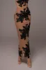 Black Edena Embroidered Midi Skirt sold by JLUXLABEL