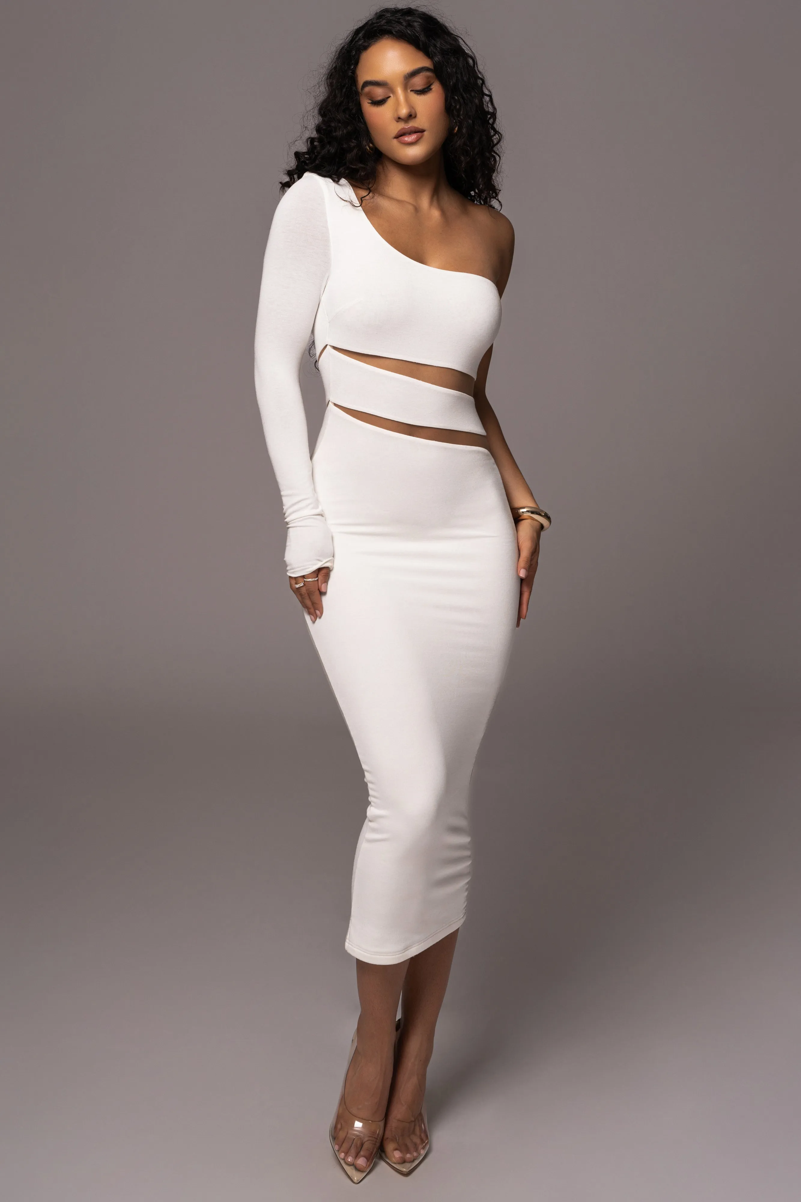 Ivory Chase The Night One Shoulder Dress sold by JLUXLABEL product image thumbnail 4