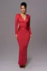 Red Rowan Plunge Maxi Dress sold by JLUXLABEL