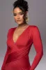 Red Rowan Plunge Maxi Dress sold by JLUXLABEL