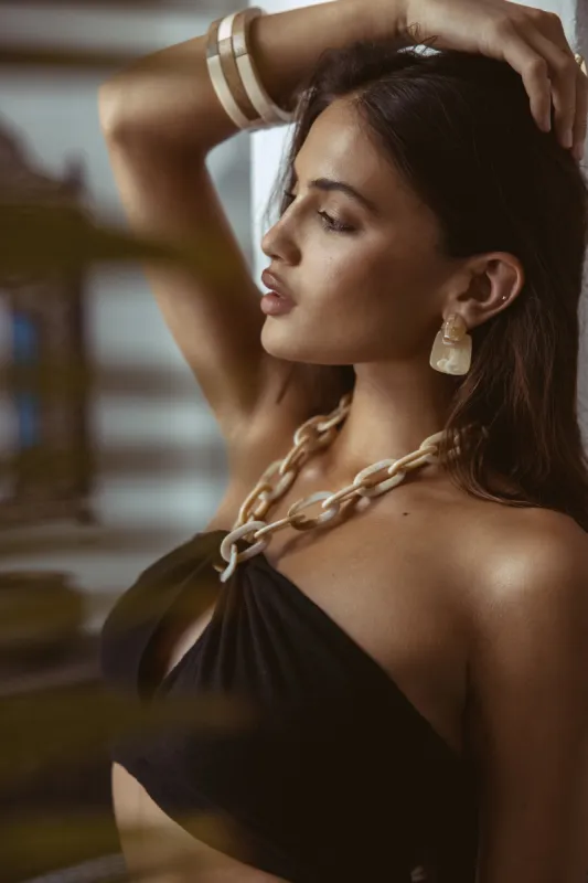 Ivory Isola Marble Earrings sold by JLUXLABEL