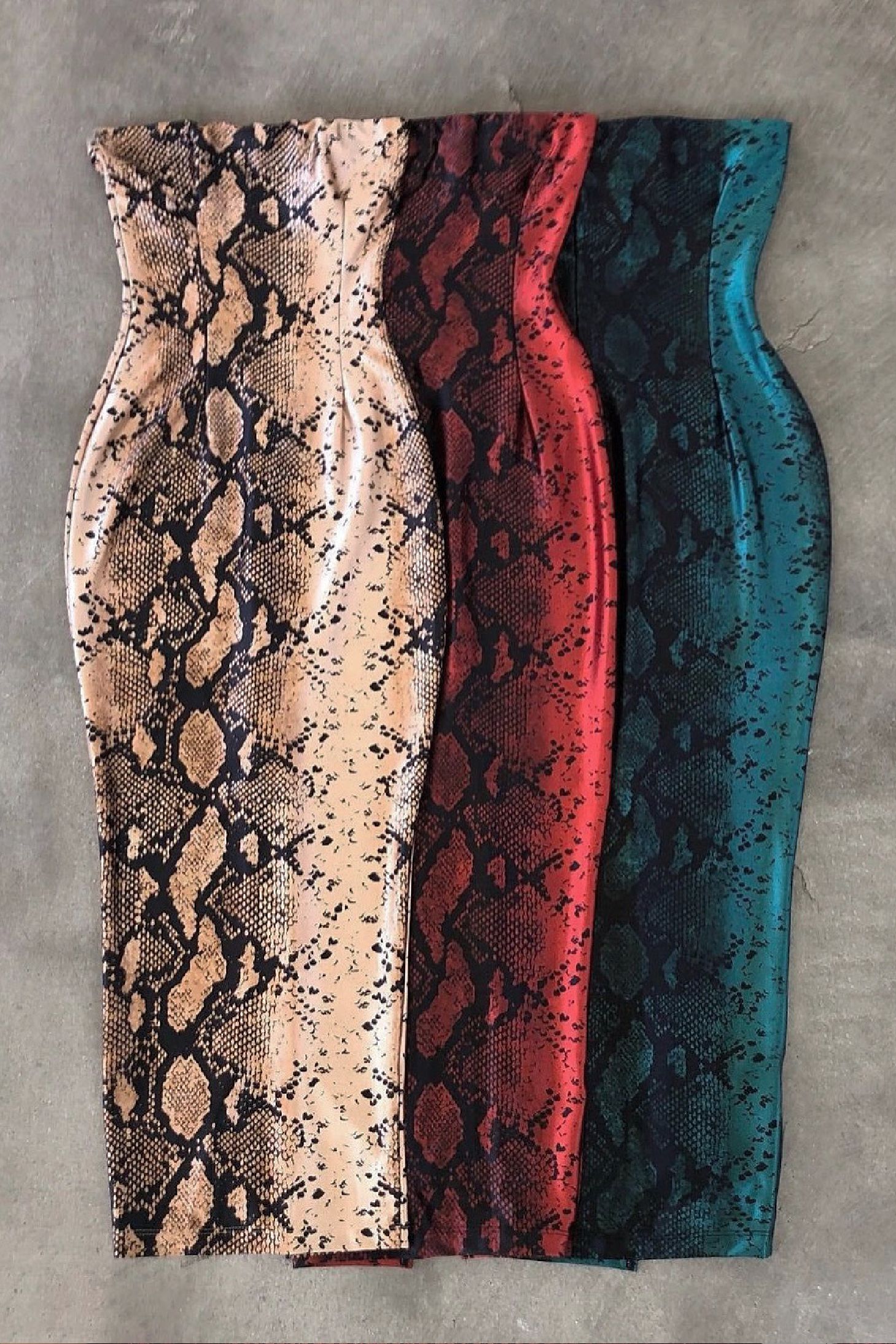 Red Bianca Snakeskin Slit Dress sold by JLUXLABEL product image thumbnail 4