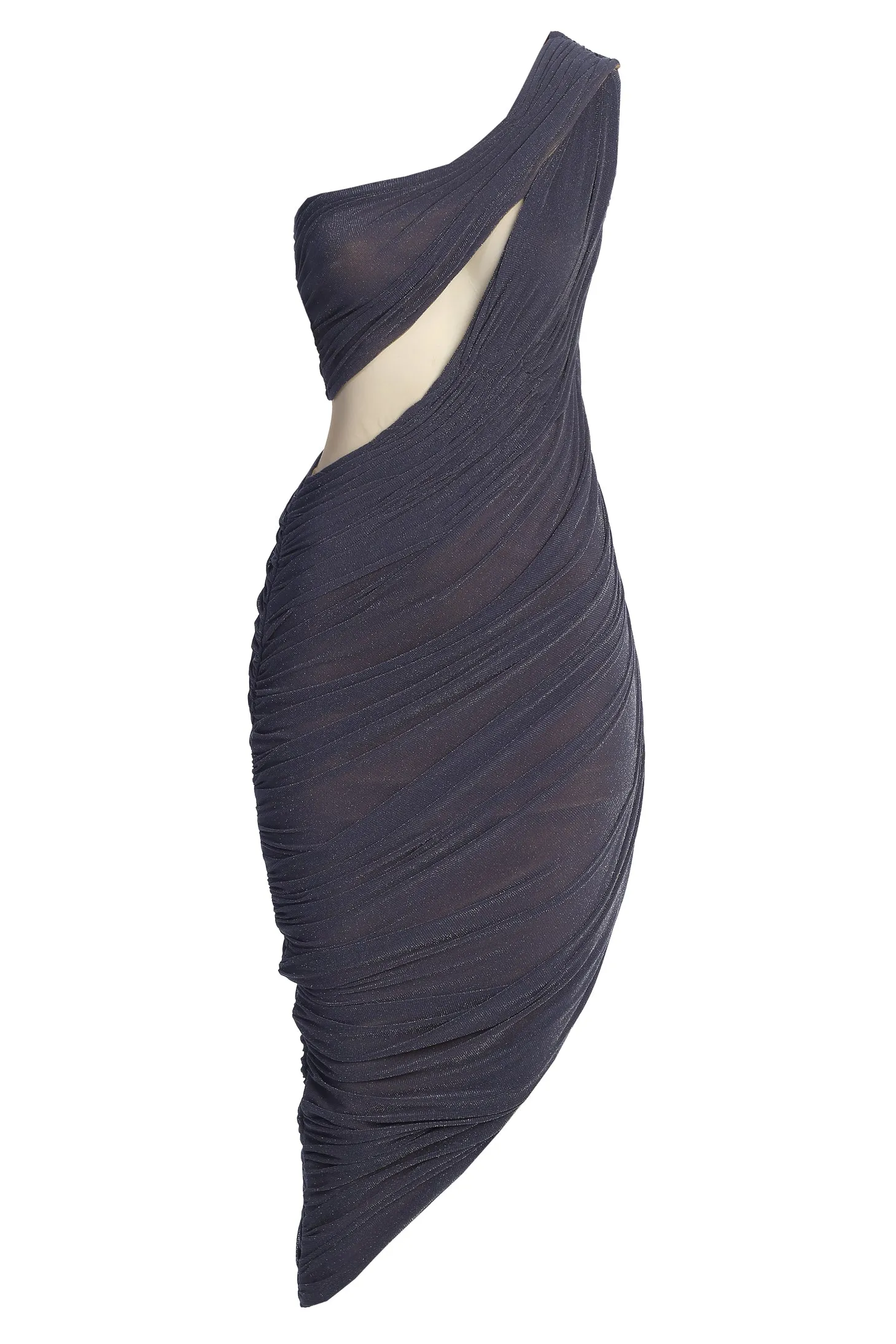 Midnight Blue Aura Shimmer Midi Dress sold by JLUXLABEL product image thumbnail 3