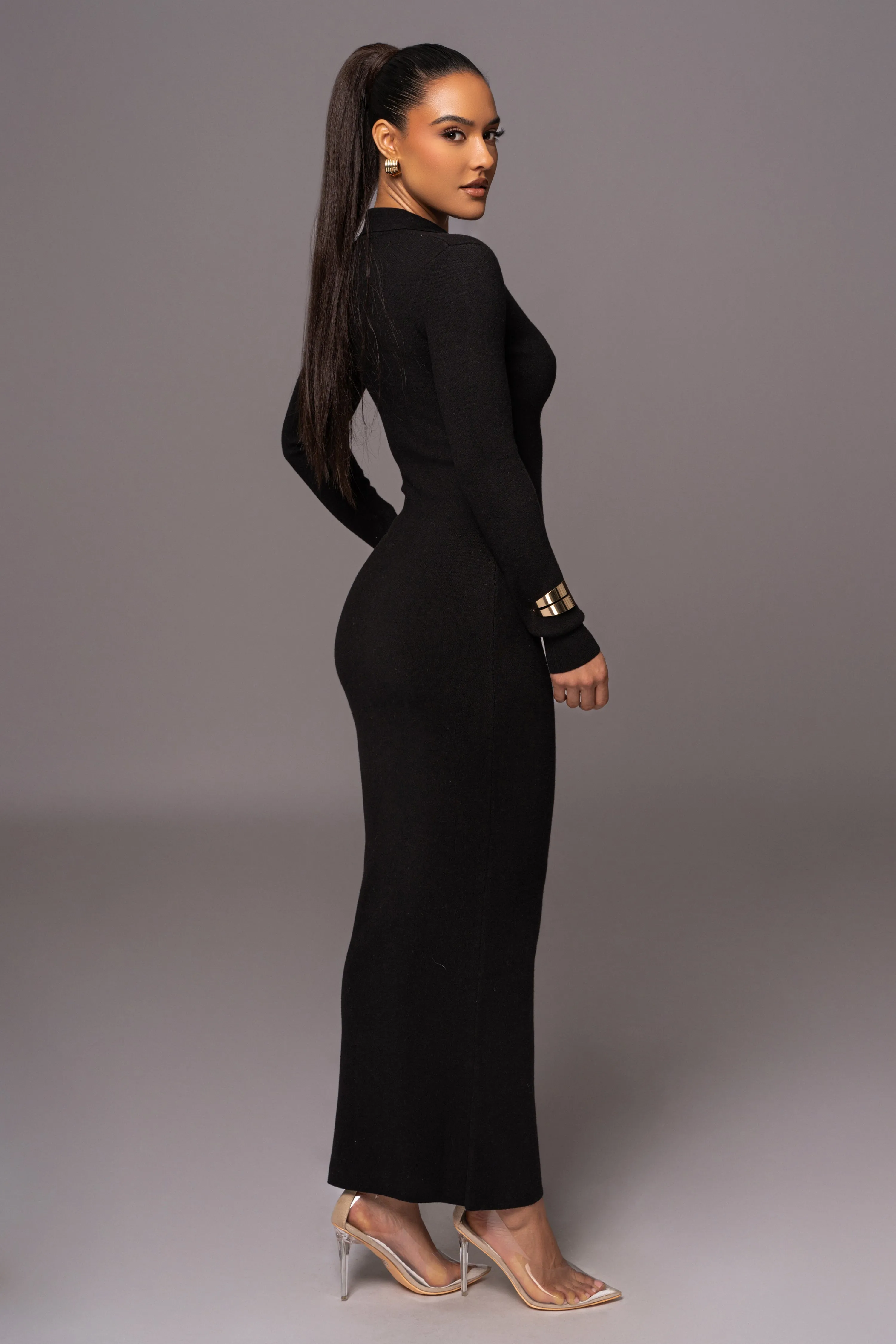 Black Bellinda Collar Maxi Dress sold by JLUXLABEL product image thumbnail 5