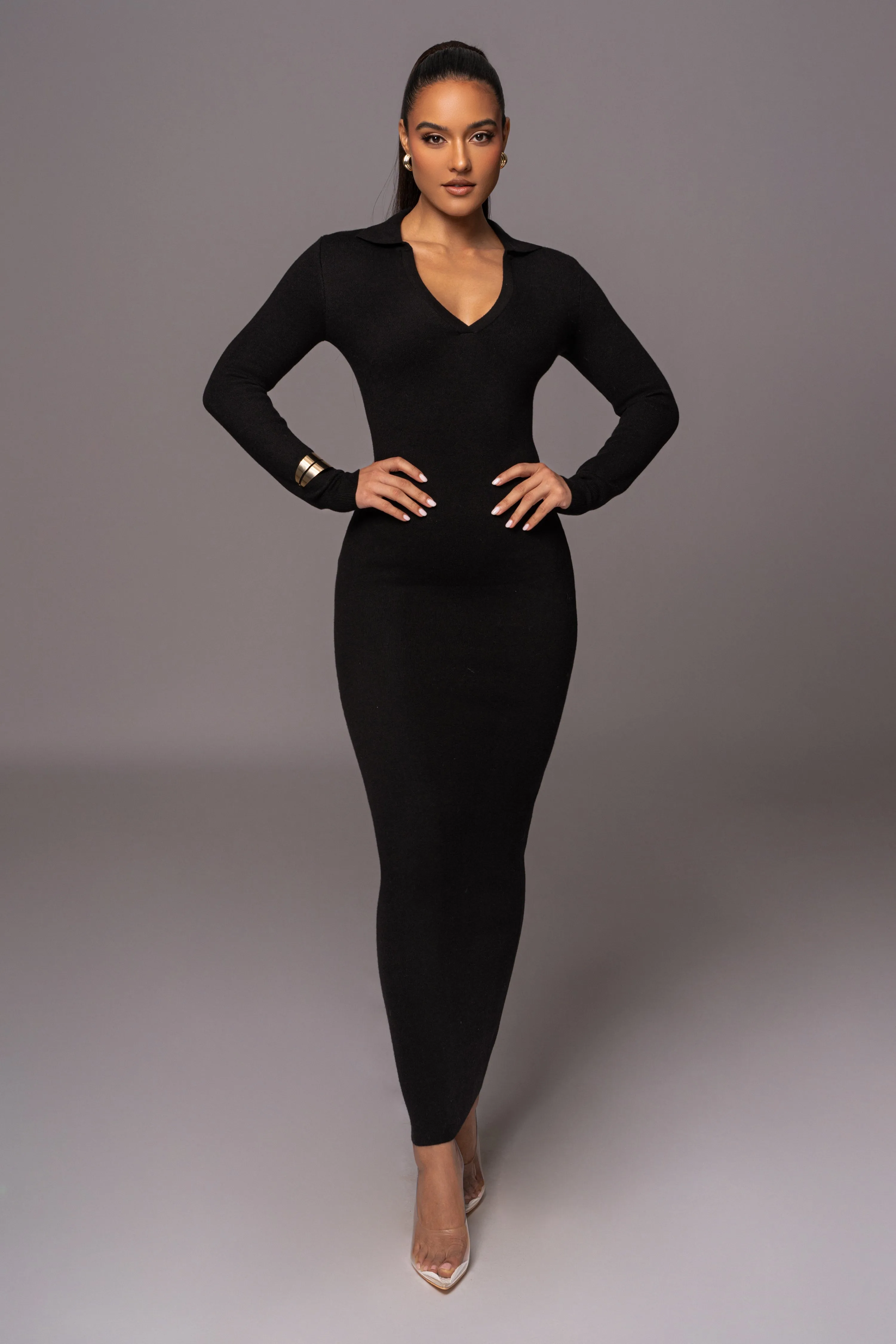 Black Bellinda Collar Maxi Dress sold by JLUXLABEL product image thumbnail 4