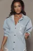 Light Wash Leonie Oversize Denim Shirt sold by JLUXLABEL