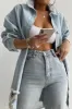 Light Wash Leonie Oversize Denim Shirt sold by JLUXLABEL