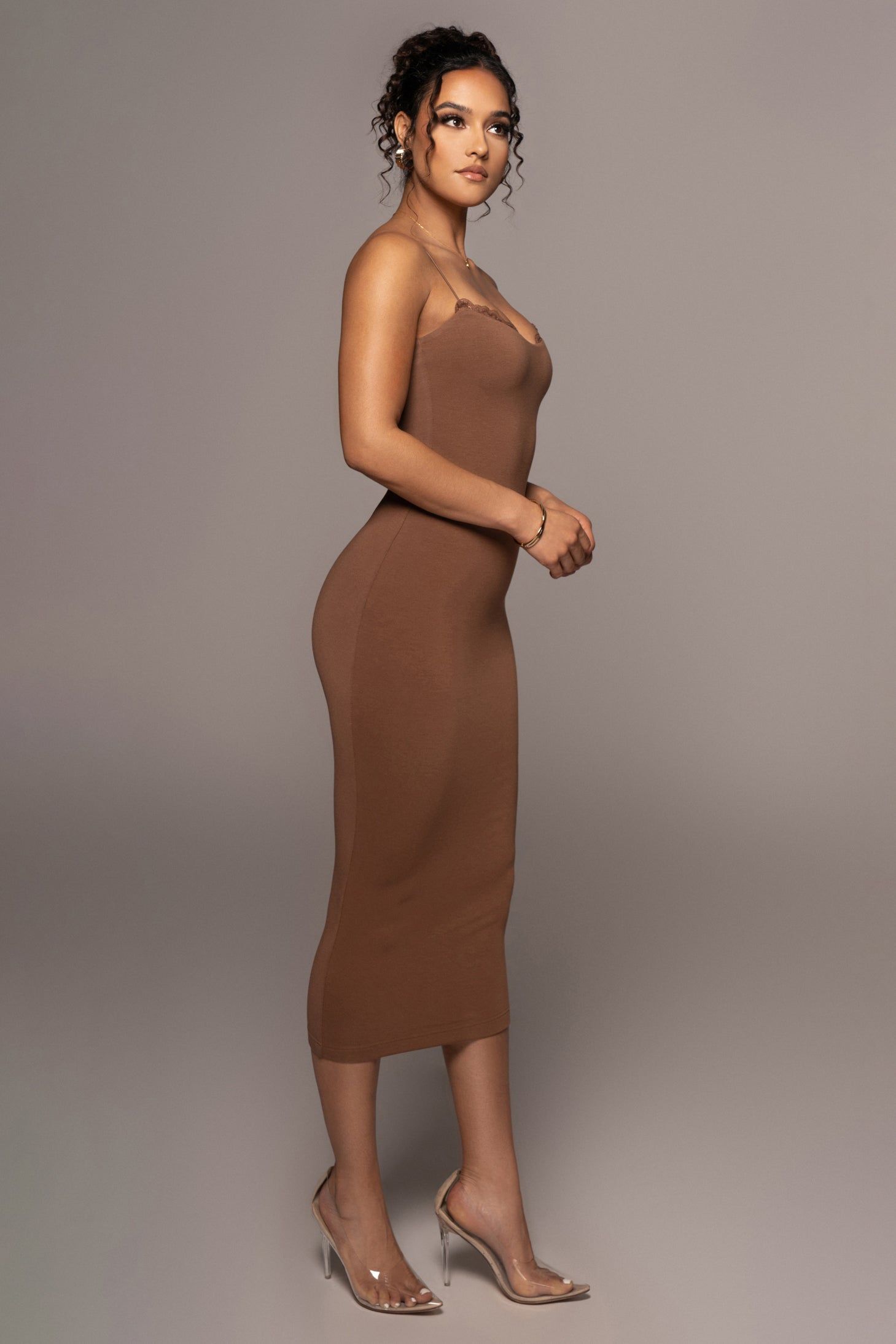 Pecan Colette Midi Dress sold by JLUXLABEL product image thumbnail 4