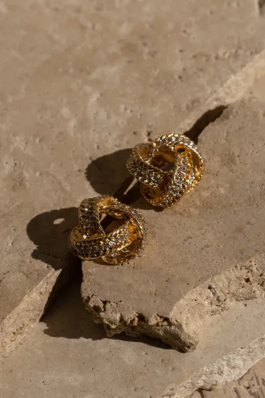 Gold Everette Stud Earrings sold by JLUXLABEL