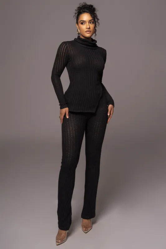 Black Better Together Ribbed Pants made by JLUXLABEL