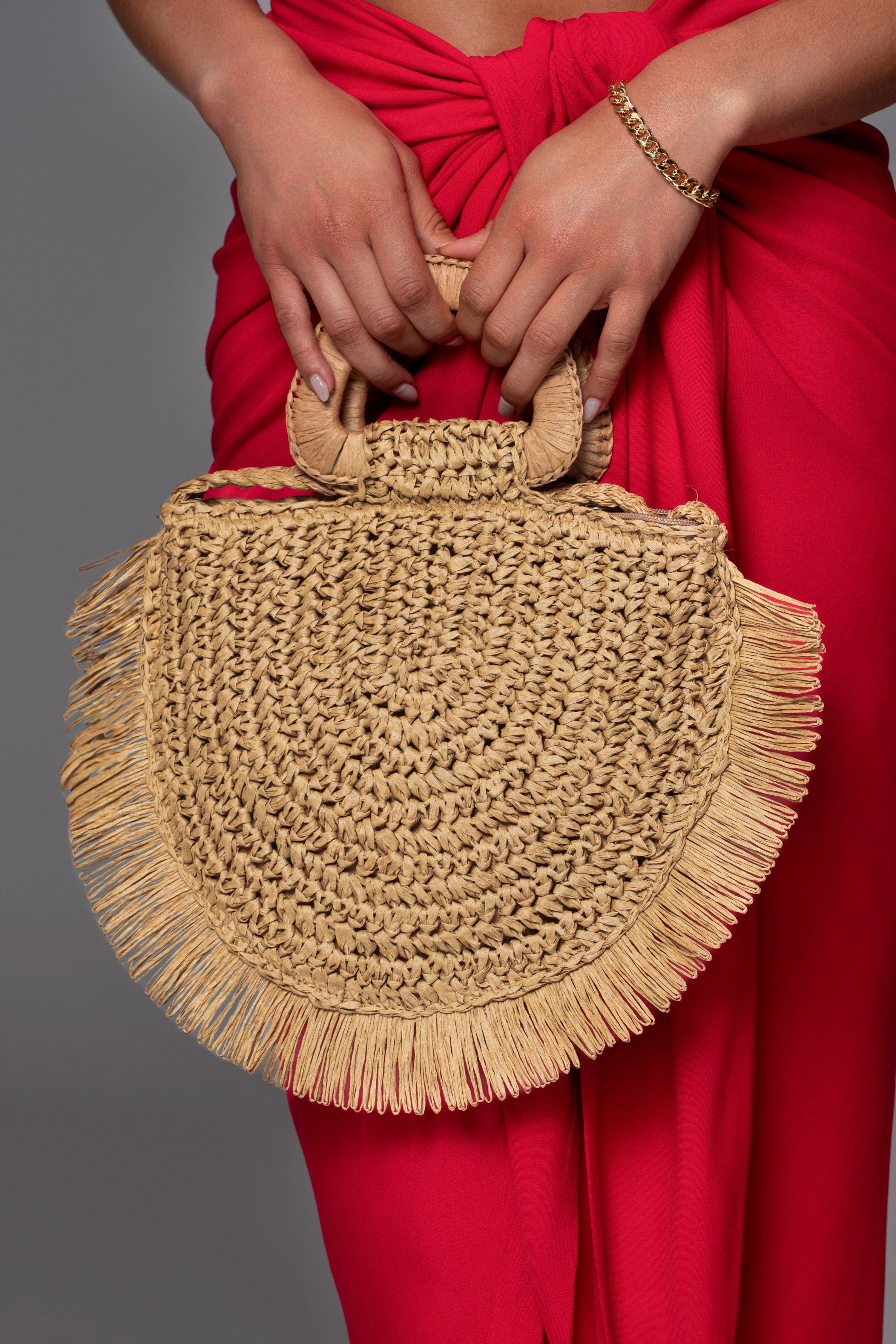 Tan Sun's Out Woven Handbag sold by JLUXLABEL product image thumbnail 4