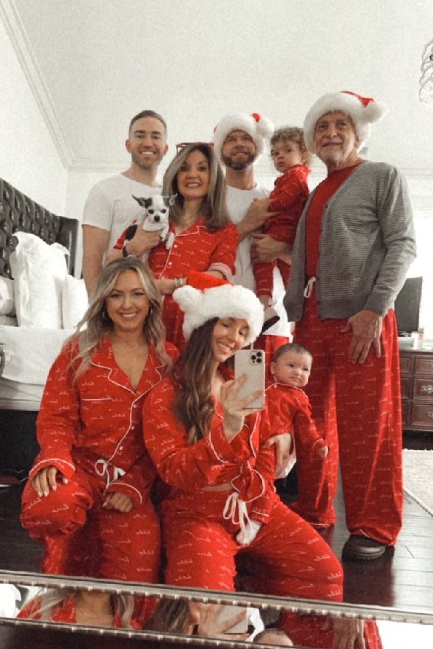 Red/White Home For The Holiday Adult Pajama Set sold by JLUXLABEL product image thumbnail 2