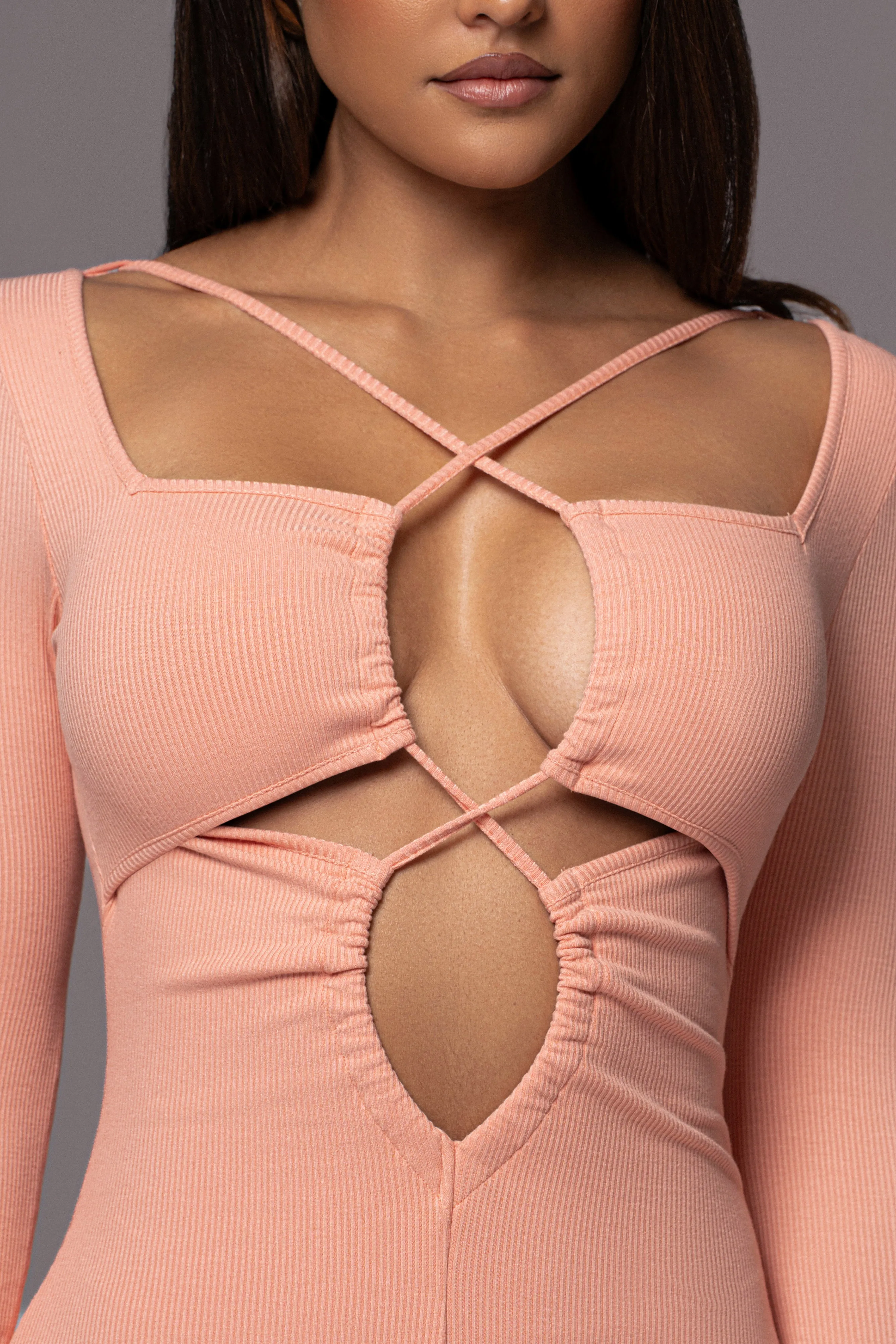 Peach Mesmerize Midi Dress sold by JLUXLABEL product image thumbnail 3