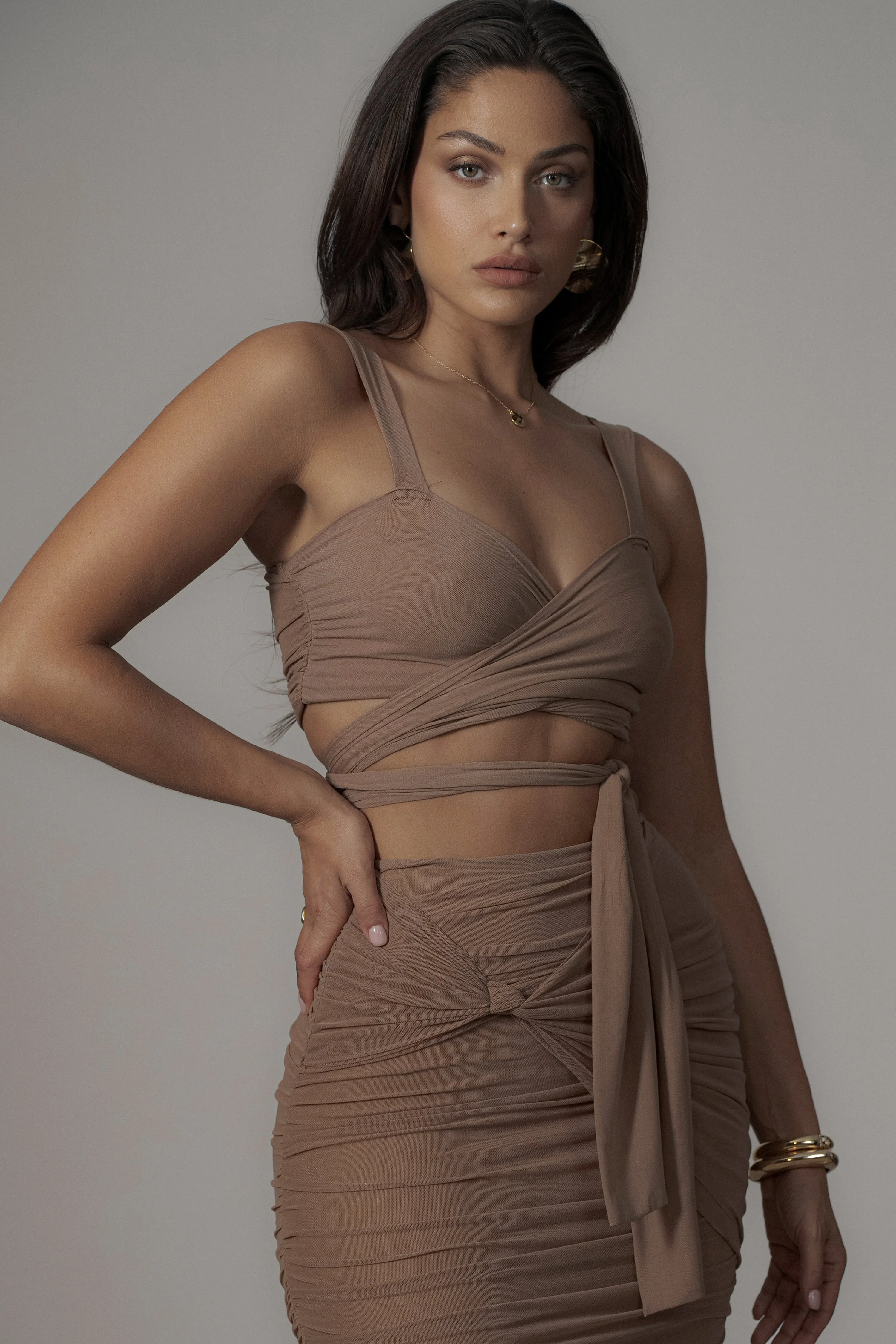 Pecan Extend Your Stay Skirt Set sold by JLUXLABEL product image thumbnail 4