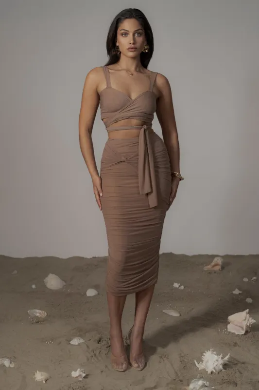 Pecan Extend Your Stay Skirt Set sold by JLUXLABEL