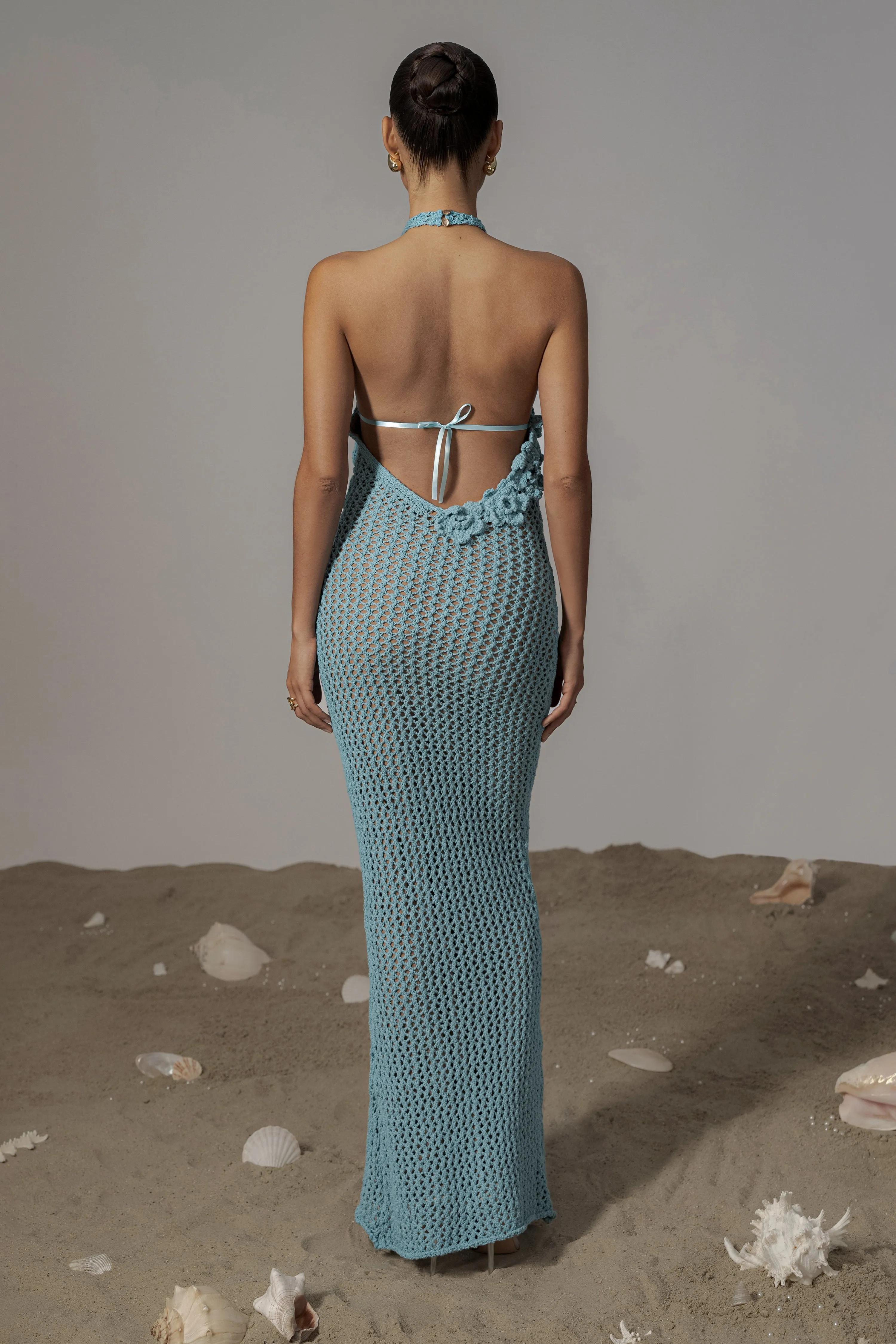 Aqua Paradise Crochet Maxi Dress sold by JLUXLABEL product image thumbnail 3