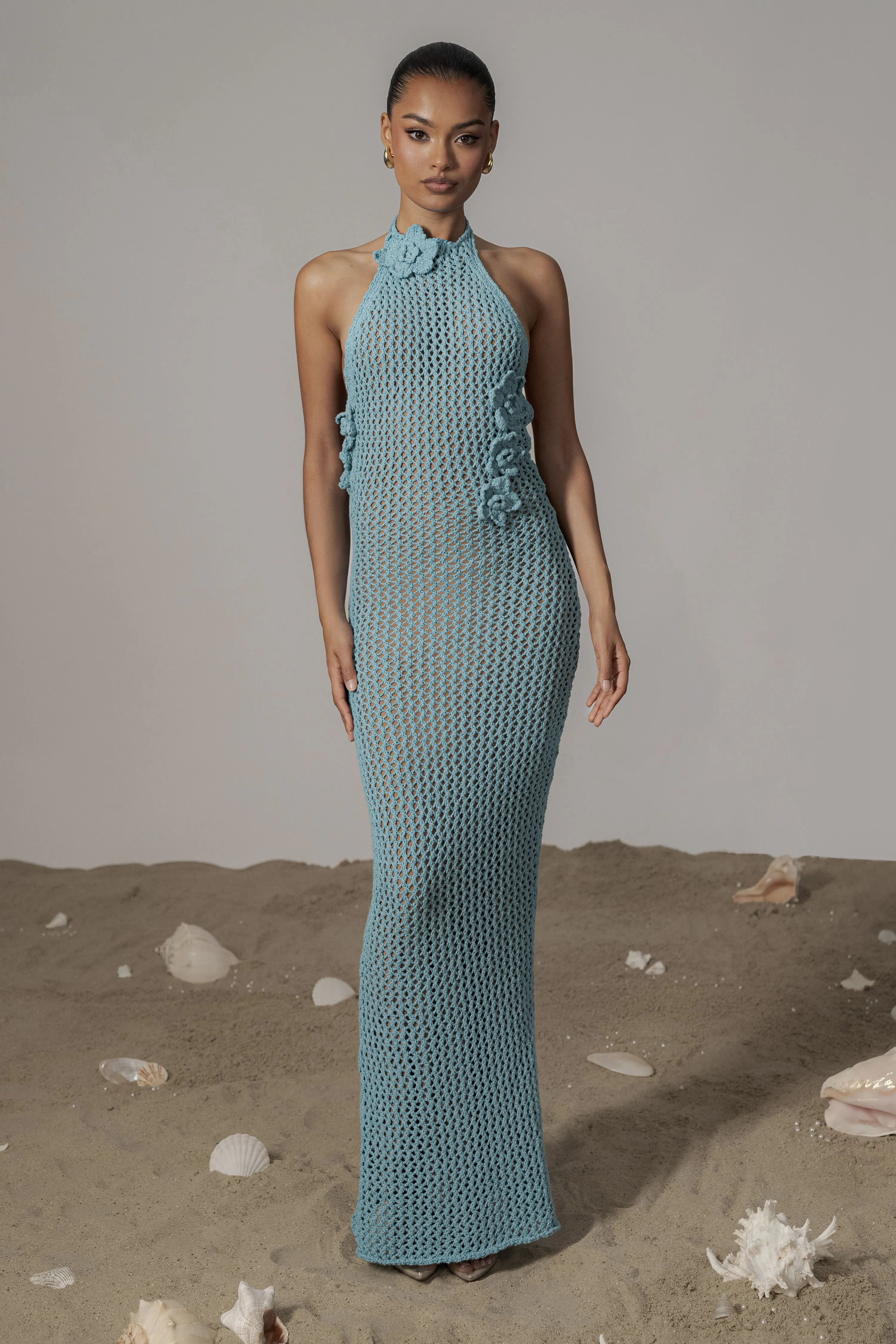 Aqua Paradise Crochet Maxi Dress sold by JLUXLABEL product image thumbnail 5