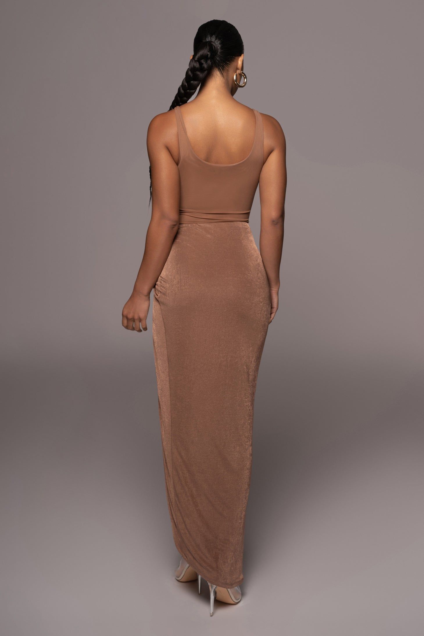 Chocolate Kimora Slinky Skirt sold by JLUXLABEL product image thumbnail 7