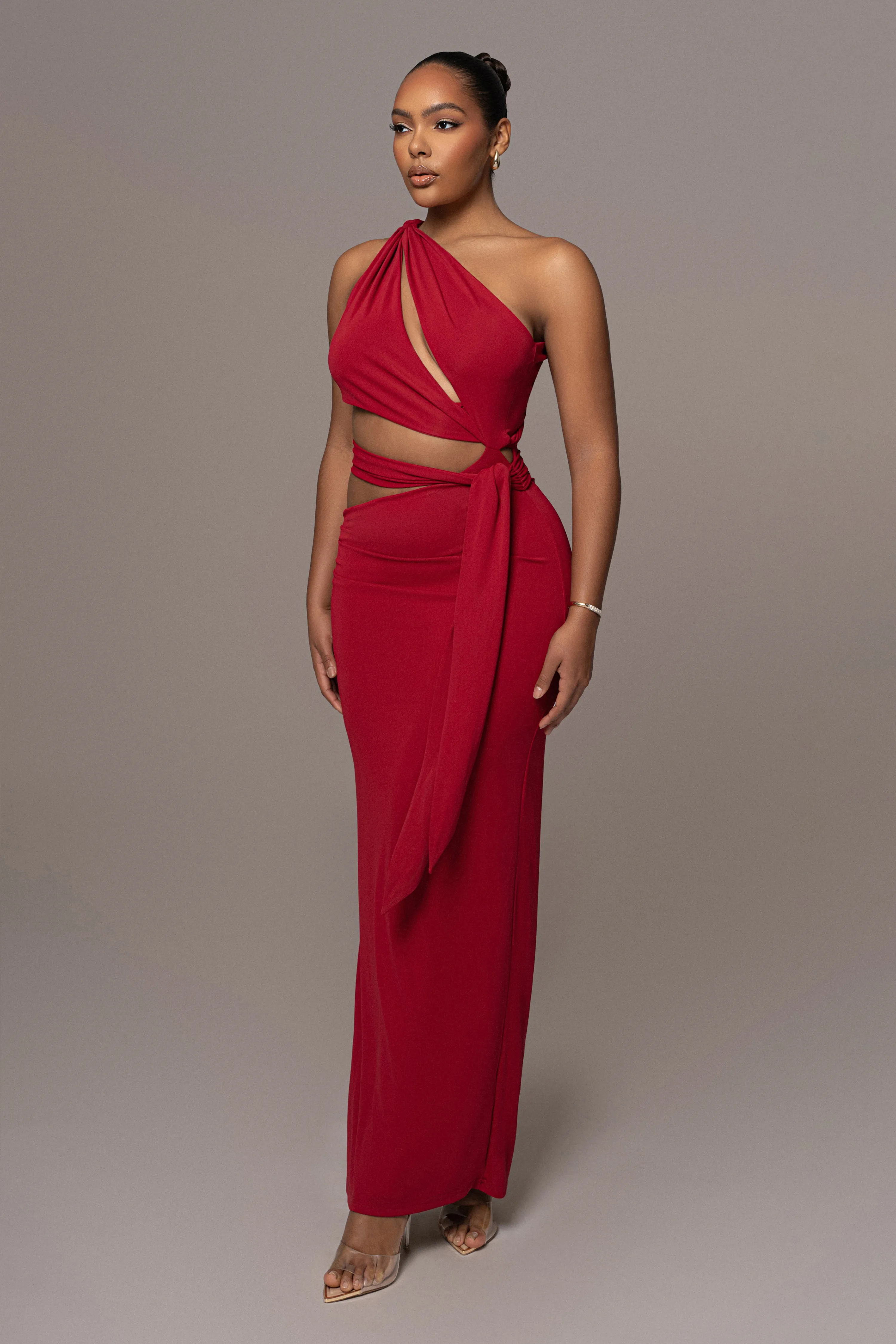 Red Athenia Keyhole Maxi Dress sold by JLUXLABEL product image thumbnail 3