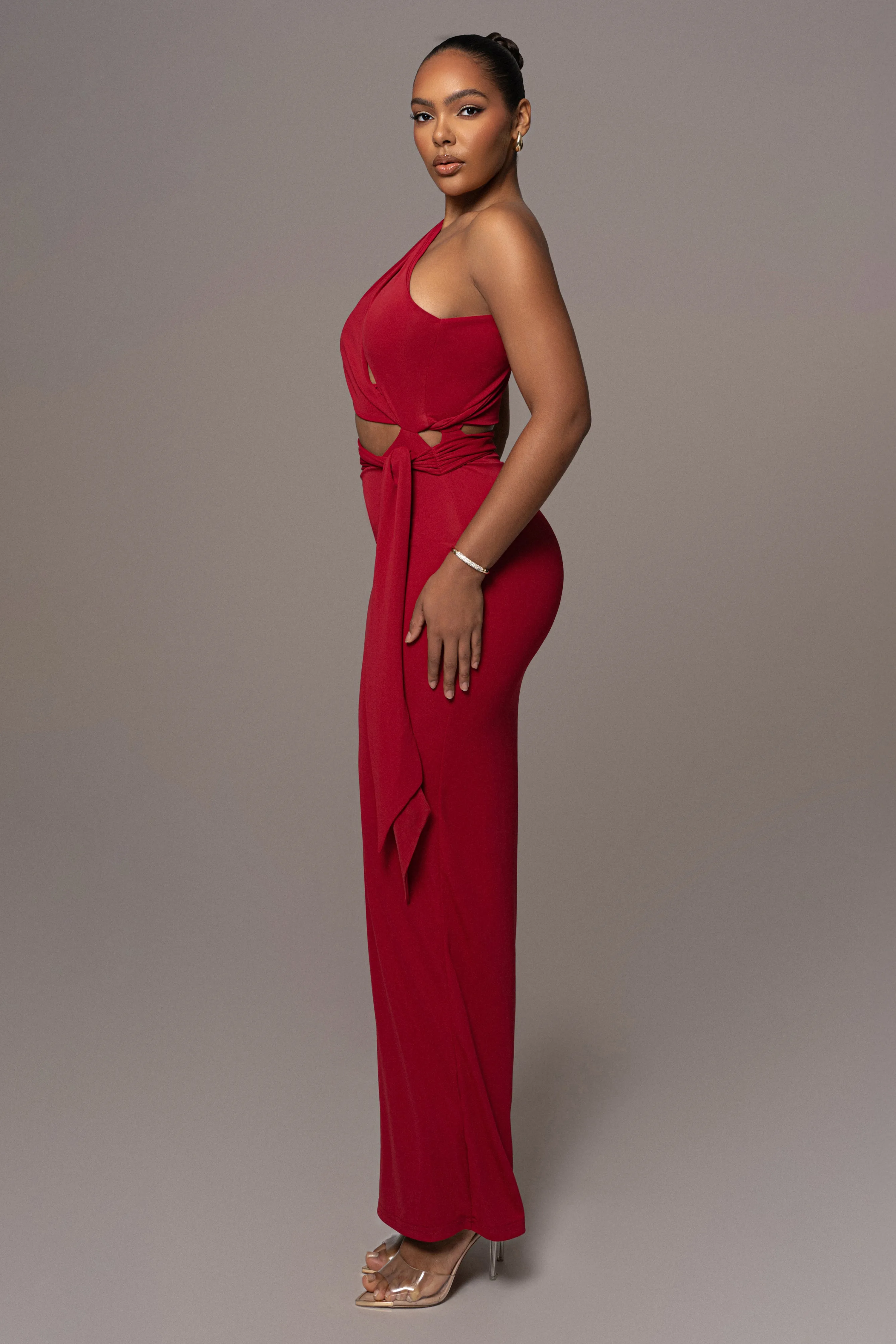 Red Athenia Keyhole Maxi Dress sold by JLUXLABEL product image thumbnail 5