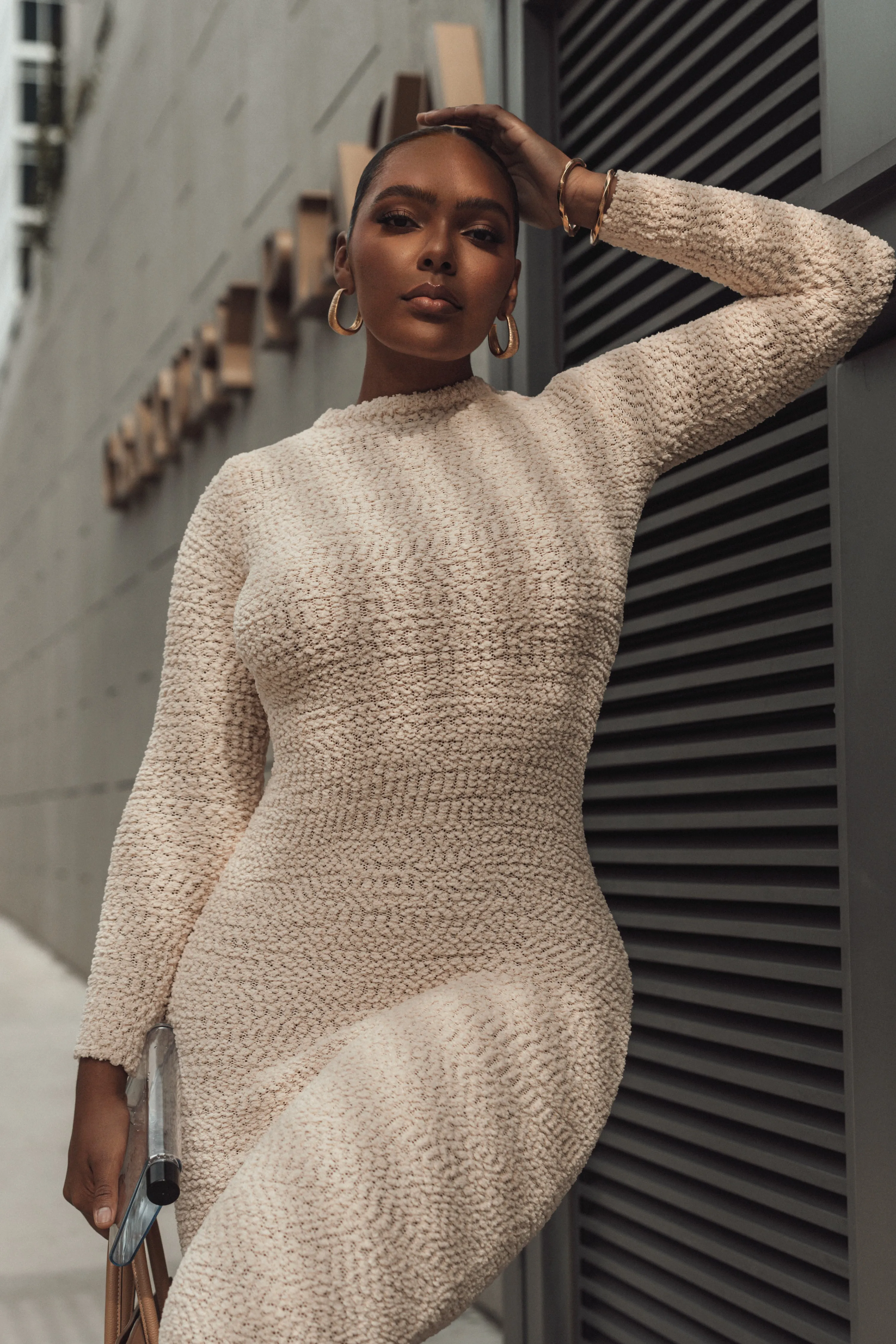 Cream Autumn Knit Maxi Dress sold by JLUXLABEL product image thumbnail 2