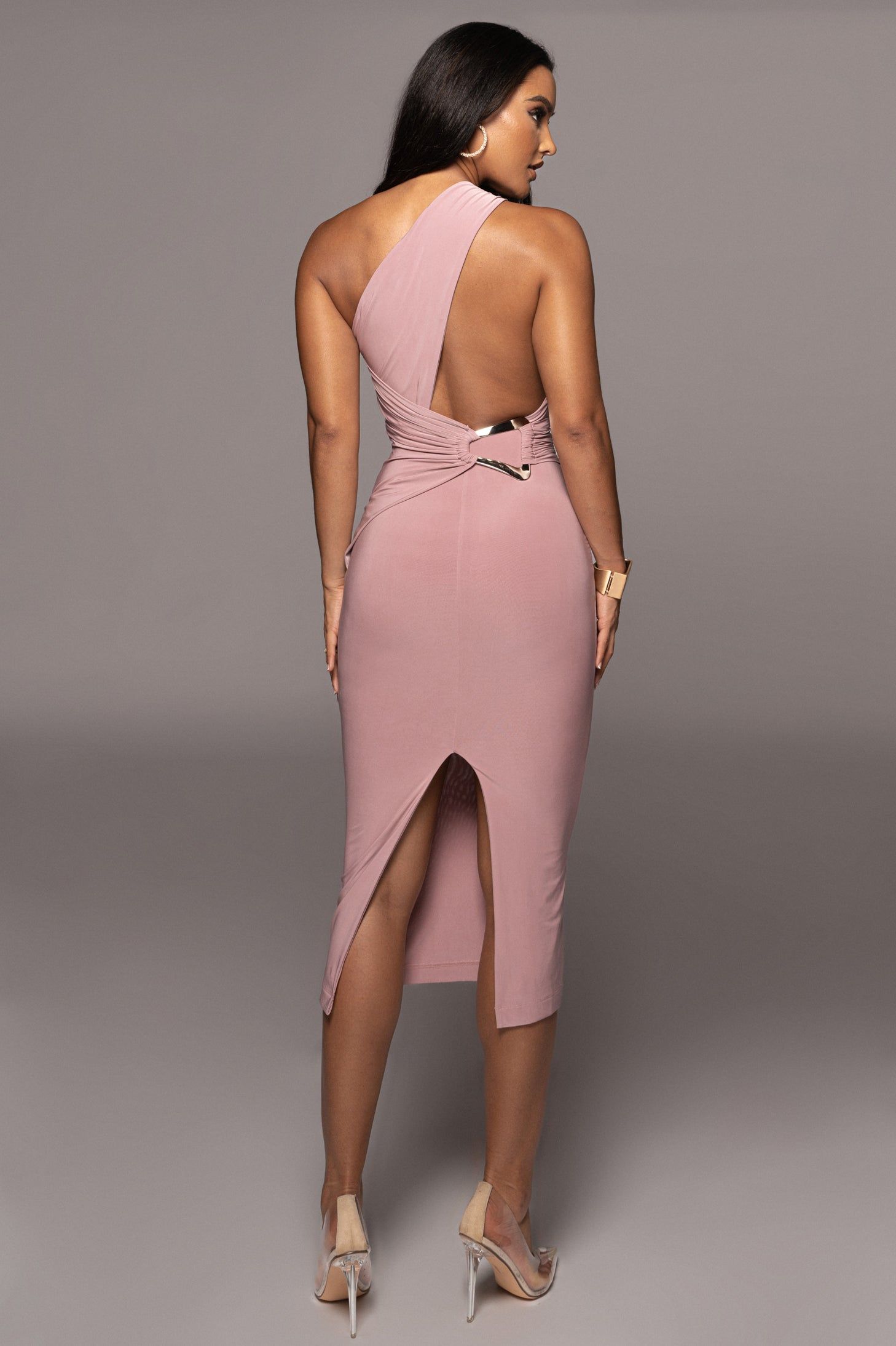 Dark Rose For The Night One Shoulder Dress sold by JLUXLABEL product image thumbnail 5