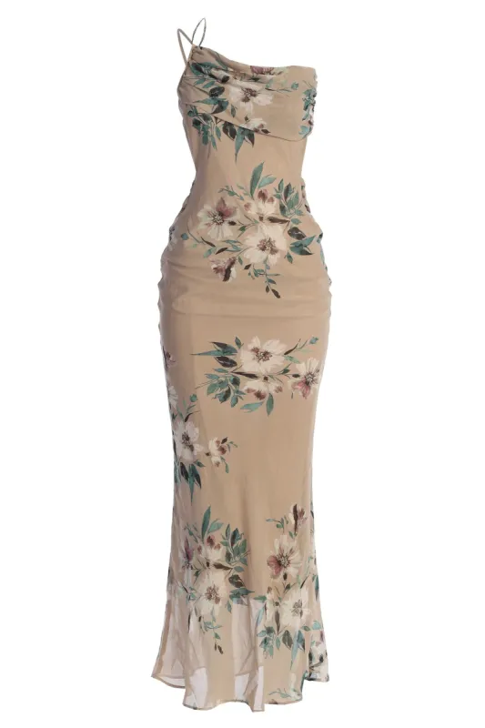 Purple Floral Treasure One Shoulder Dress sold by JLUXLABEL