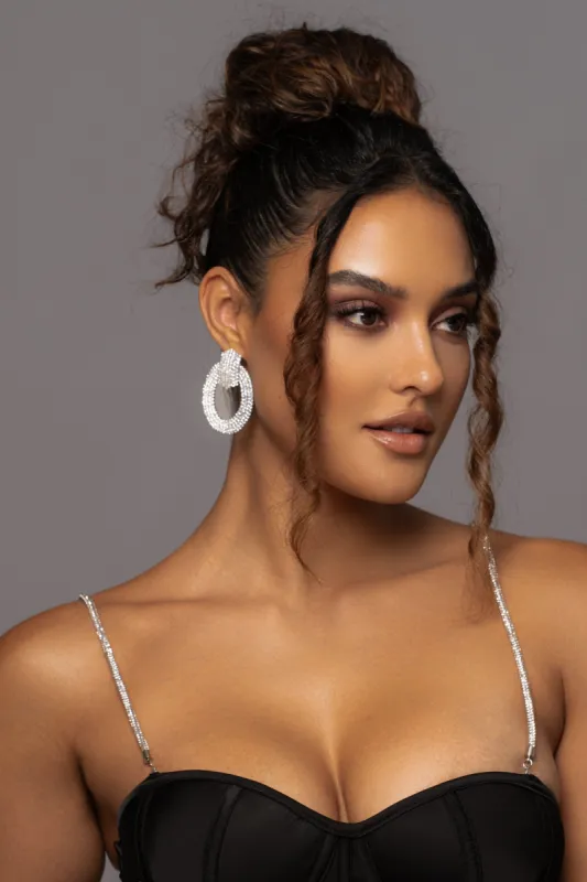 Silver Delfi Rhinestone Earrings sold by JLUXLABEL