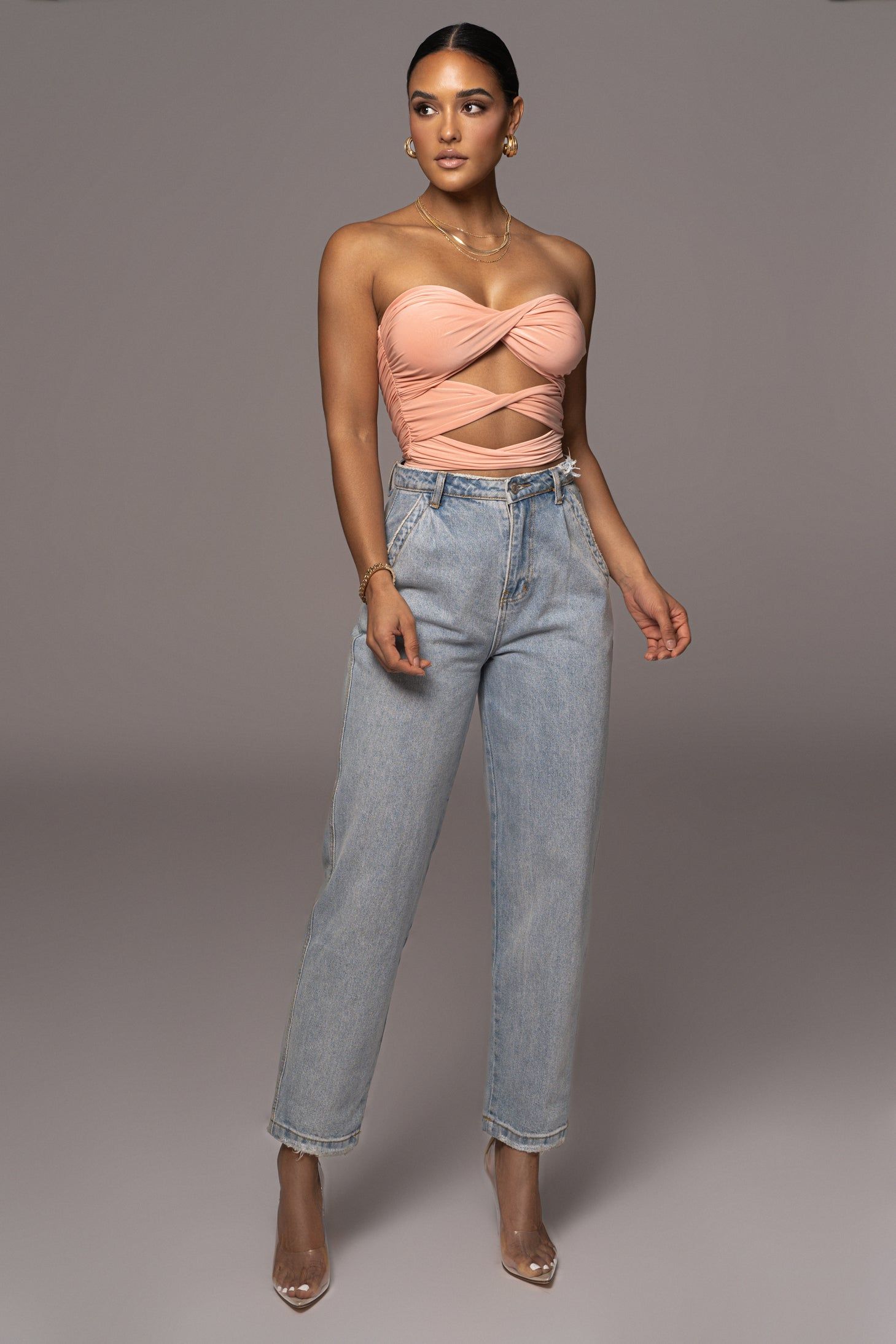 Peach New Heights Top sold by JLUXLABEL product image thumbnail 4